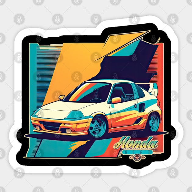 Honda Beat Very Little Muscle Car Sticker by DanielLiamGill